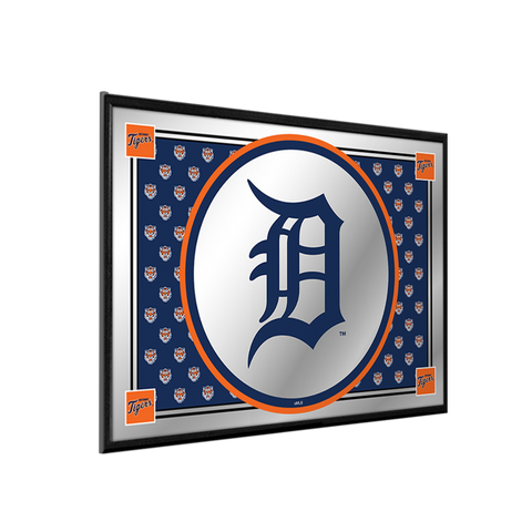 Detroit Tigers: Team Spirit - Framed Mirrored Wall Sign Navy Background