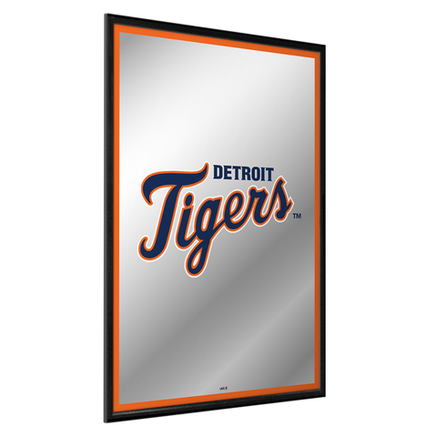 Detroit Tigers: Vertical Framed Mirrored Wall Sign Orange Edge