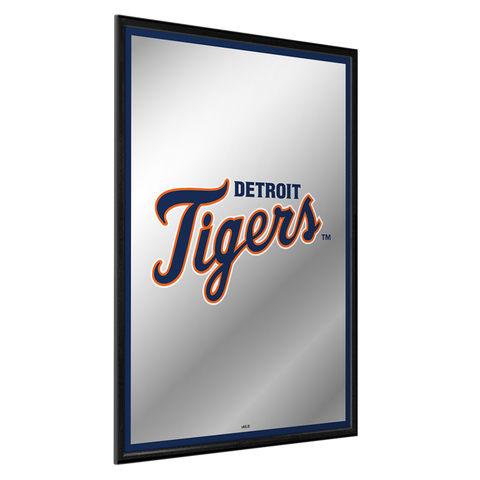 Detroit Tigers: Vertical Framed Mirrored Wall Sign Navy Edge