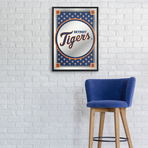 Detroit Tigers: Vertical Team Spirit - Framed Mirrored Wall Sign Default Title