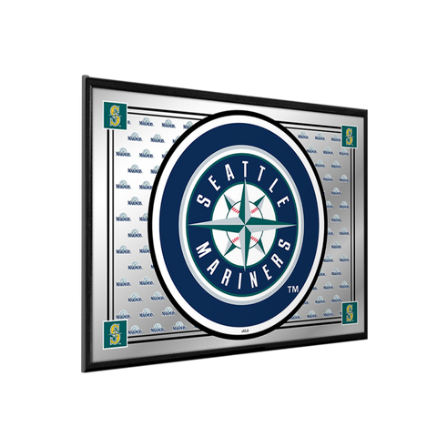 Seattle Mariners: Team Spirit - Framed Mirrored Wall Sign Mirrored Background