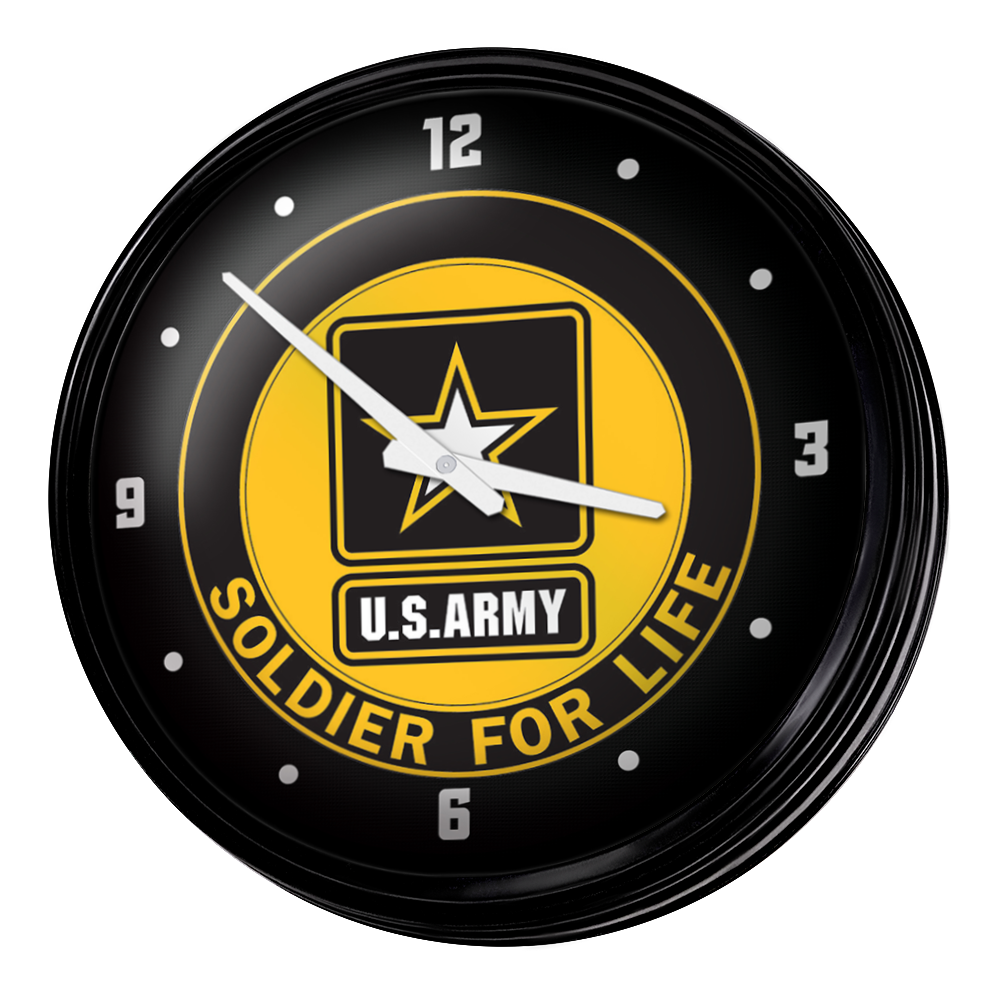 US Army: Soldier for Life - Retro Lighted Wall Clock - The Fan-Brand