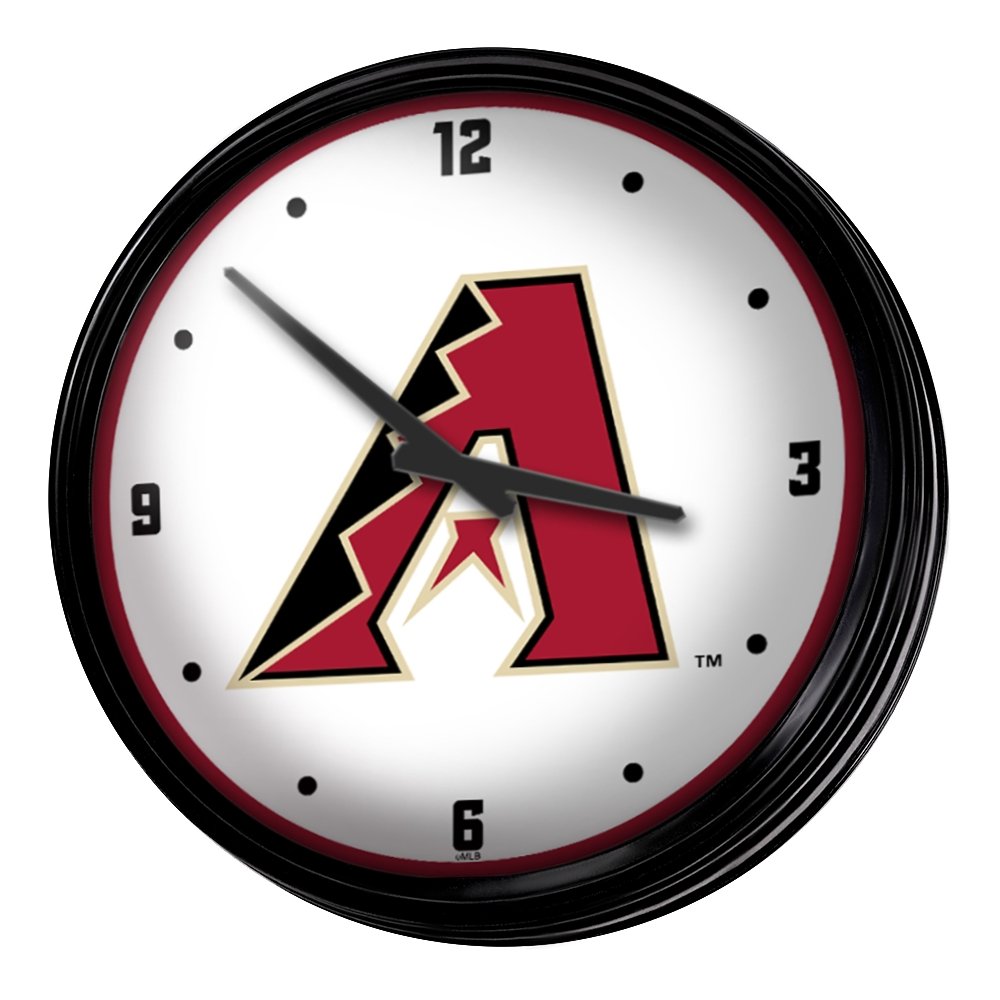 Arizona Diamondbacks: Wordmark - Retro Lighted Wall Clock - The Fan-Brand