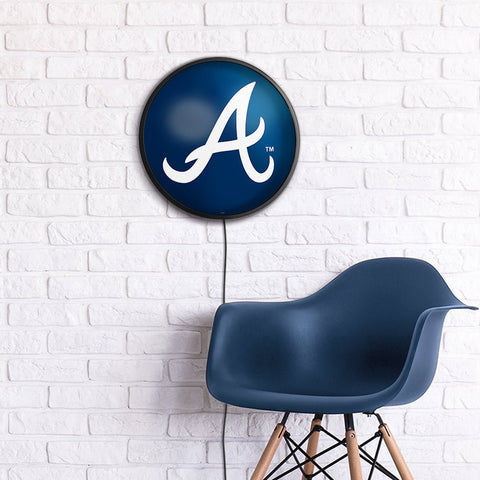 Atlanta Braves: Alternate Logo - Round Slimline Lighted Wall Sign - The Fan-Brand