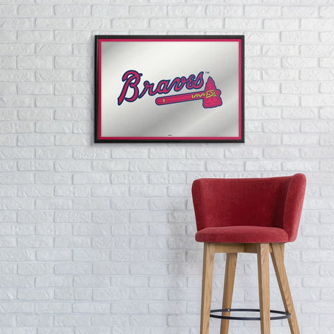 Atlanta Braves: Framed Mirrored Wall Sign - The Fan-Brand