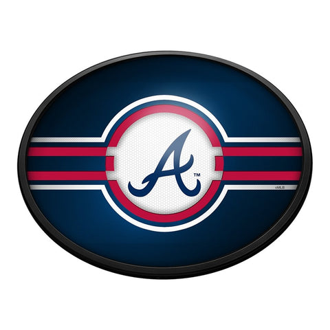 Atlanta Braves: Logo - Oval Slimline Lighted Wall Sign - The Fan-Brand