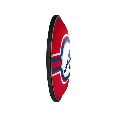 Atlanta Braves: Logo - Oval Slimline Lighted Wall Sign - The Fan-Brand