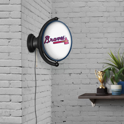 Atlanta Braves: Original Oval Rotating Lighted Wall Sign - The Fan-Brand