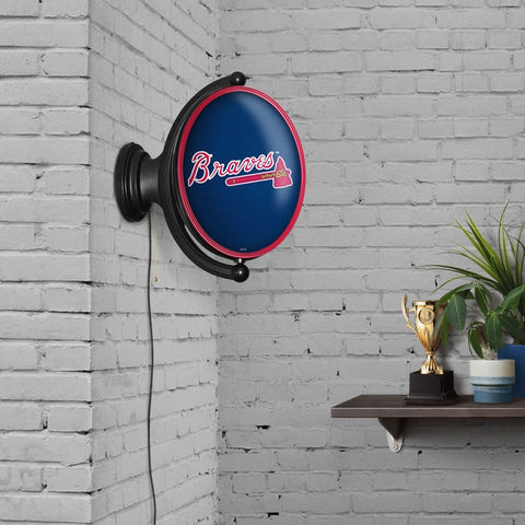 Atlanta Braves: Original Oval Rotating Lighted Wall Sign - The Fan-Brand