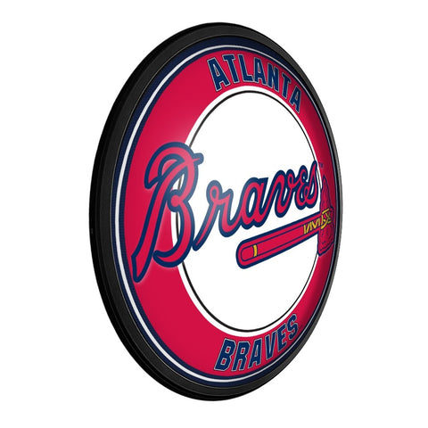 Atlanta Braves: Round Slimline Lighted Wall Sign - The Fan-Brand
