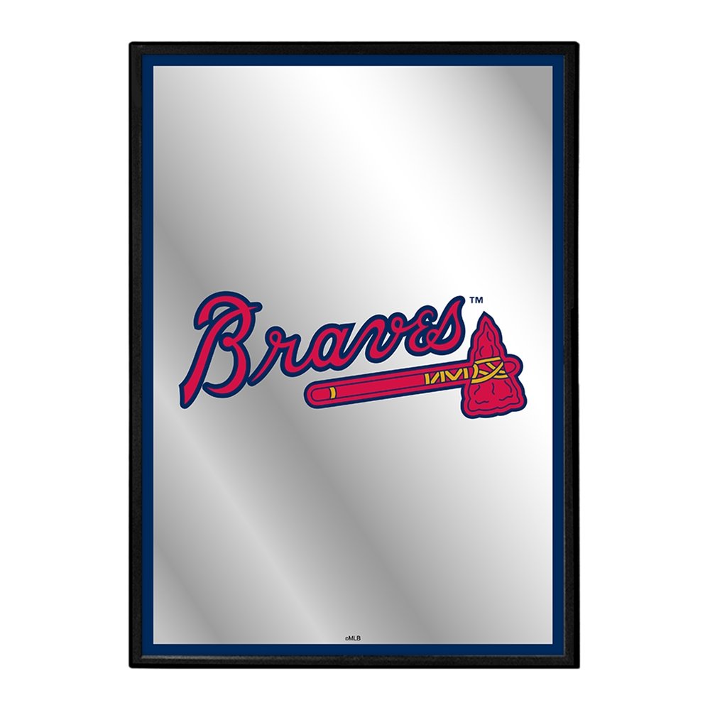 The Fan-Brand Atlanta Braves Vertical Framed Mirrored Sign, Navy Blue, Size NA, Rally House