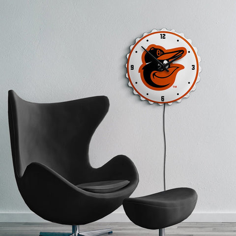 Baltimore Orioles: Bottle Cap Lighted Wall Clock - The Fan-Brand