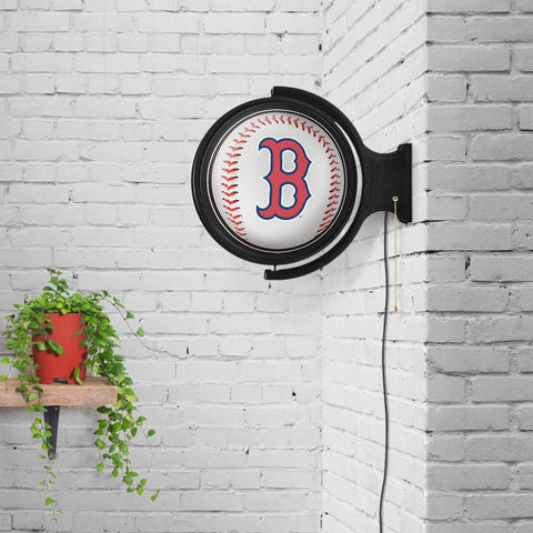 Boston Red Sox: Baseball - Original Round Rotating Lighted Wall Sign - The Fan-Brand