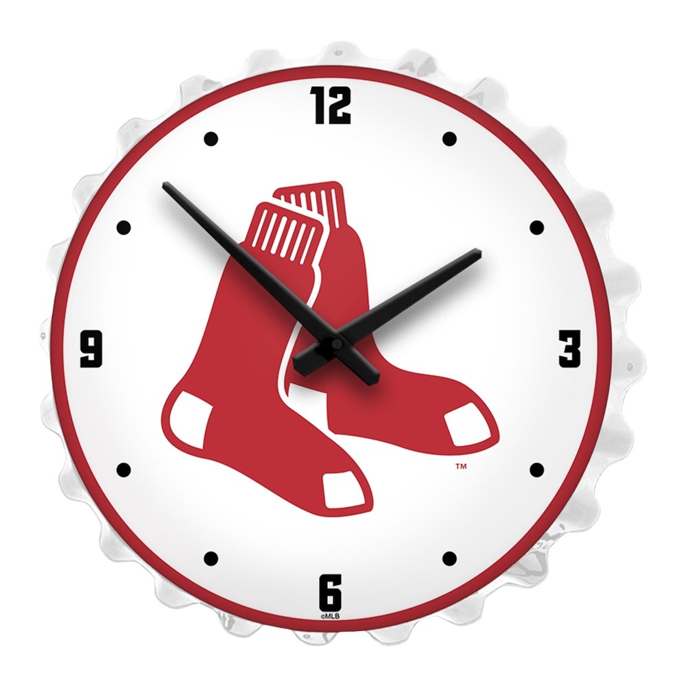 Boston Red Sox MLB Outdoor Illuminated Atomic Wall Clock Featuring A  Glass-Encased Face With Roman