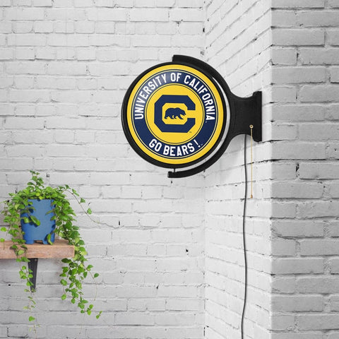 Cal Bears: Go Bears! - Original Round Rotating Lighted Wall Sign - The Fan-Brand