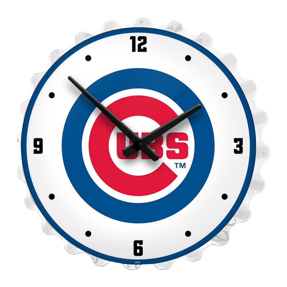Chicago Cubs: Wordmark - Retro Lighted Wall Clock - The Fan-Brand