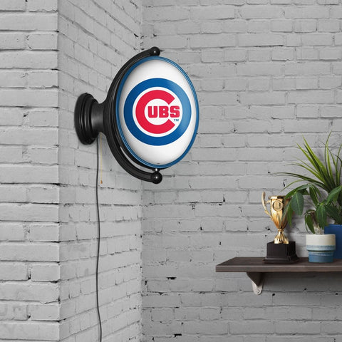 Chicago Cubs: Original Oval Rotating Lighted Wall Sign - The Fan-Brand