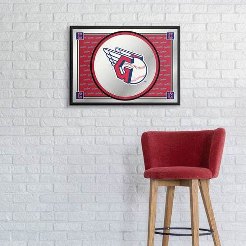 Cleveland Guardians: Team Spirit - Framed Mirrored Wall Sign - The Fan-Brand