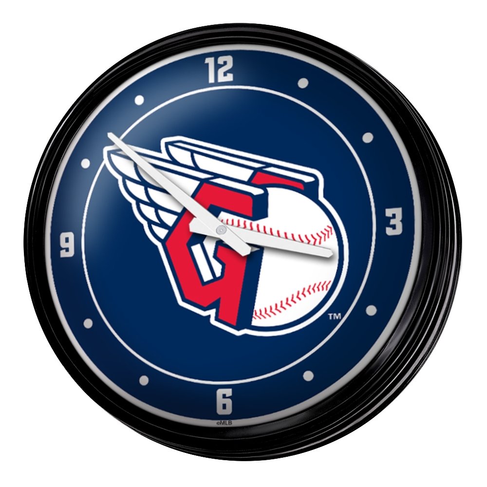 Cleveland Guardians: Wordmark - Retro Lighted Wall Clock - The Fan-Brand