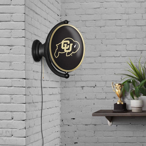 Colorado Buffaloes: Original Oval Rotating Lighted Wall Sign - The Fan-Brand