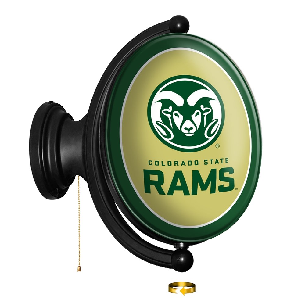 csu rams football helmet Colorado State Rams: Oval Rotating Lighted Wall Sign