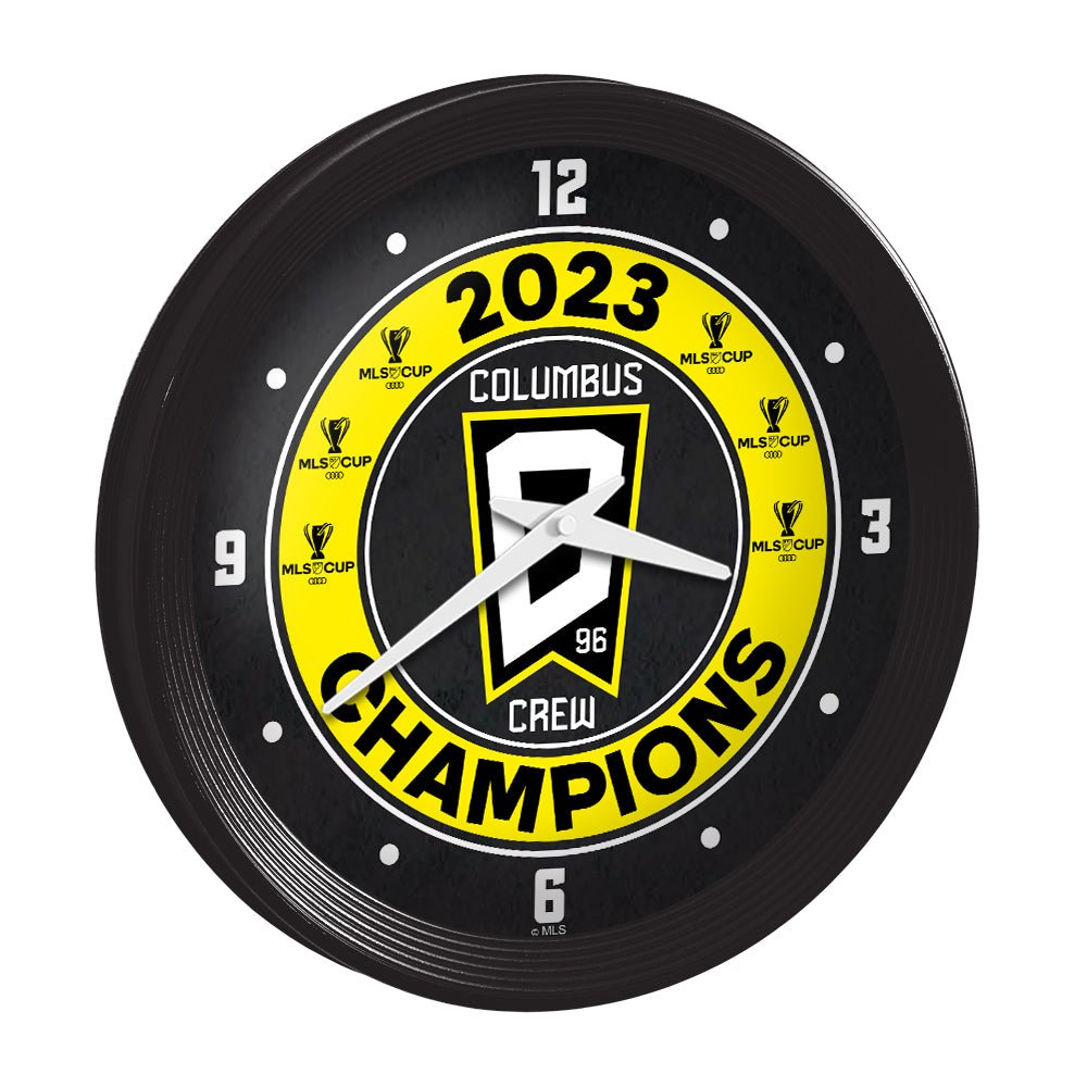 Columbus Crew: 6x MLS Cup Champs - Ribbed Frame Wall Clock - The Fan-Brand