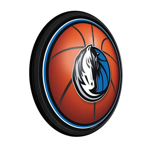 Dallas Mavericks: Basketball - Round Slimline Lighted Wall Sign - The Fan-Brand