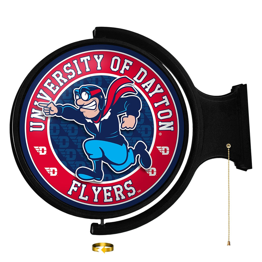 Dayton Flyers: Rudy Flyer - Original Round Rotating Lighted Wall Sign - The Fan-Brand