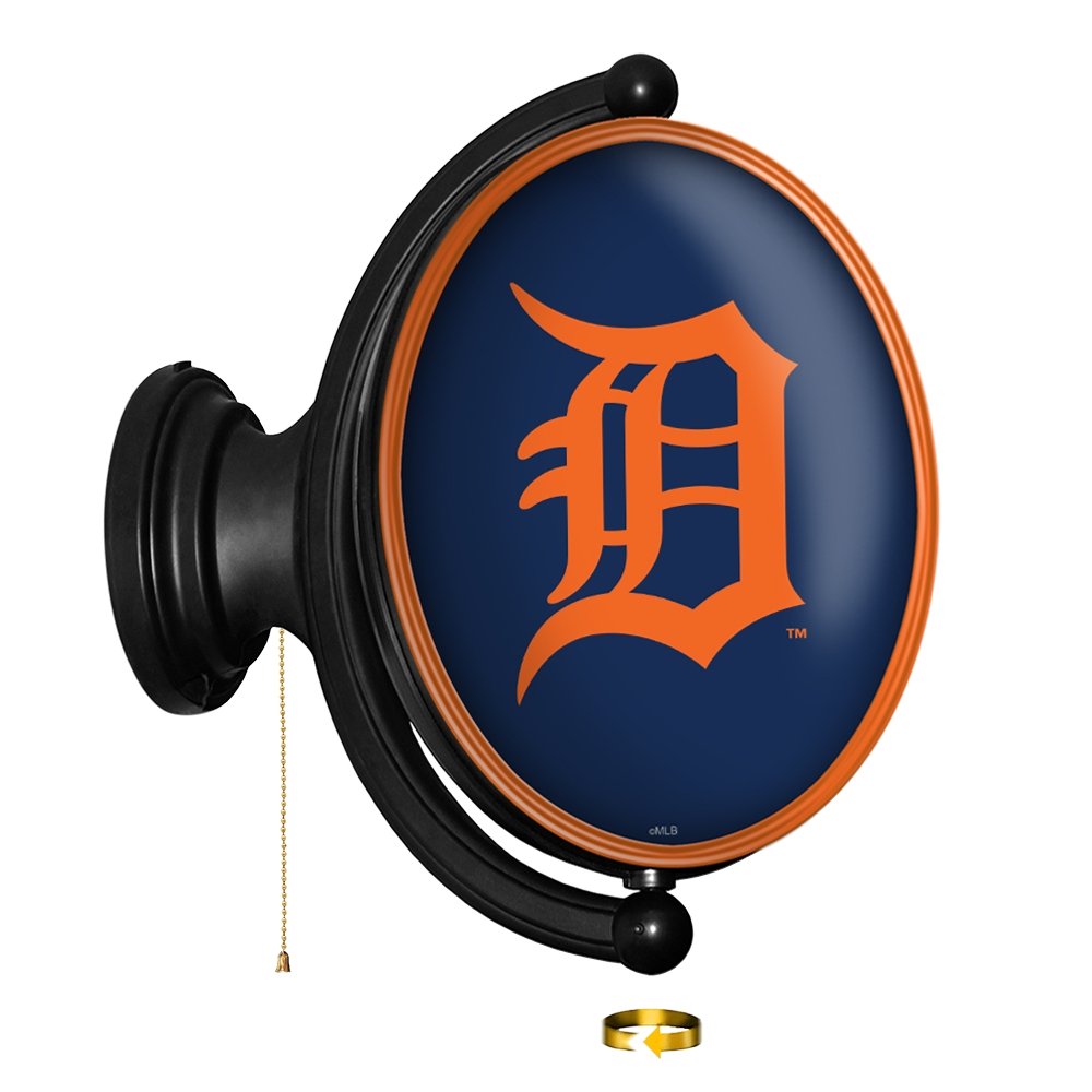 Detroit Tigers: Original Oval Rotating Lighted Wall Sign - The Fan-Brand Orange