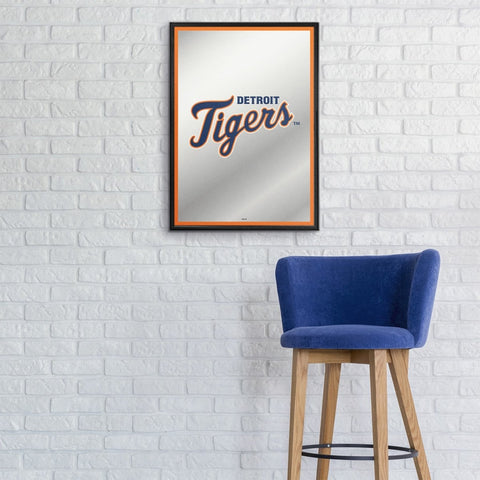 Detroit Tigers: Vertical Framed Mirrored Wall Sign - The Fan-Brand