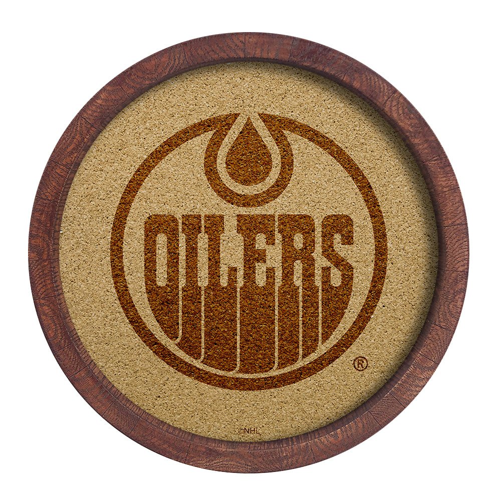 Edmonton Oilers Barrel Top Cork Note Board The FanBrand