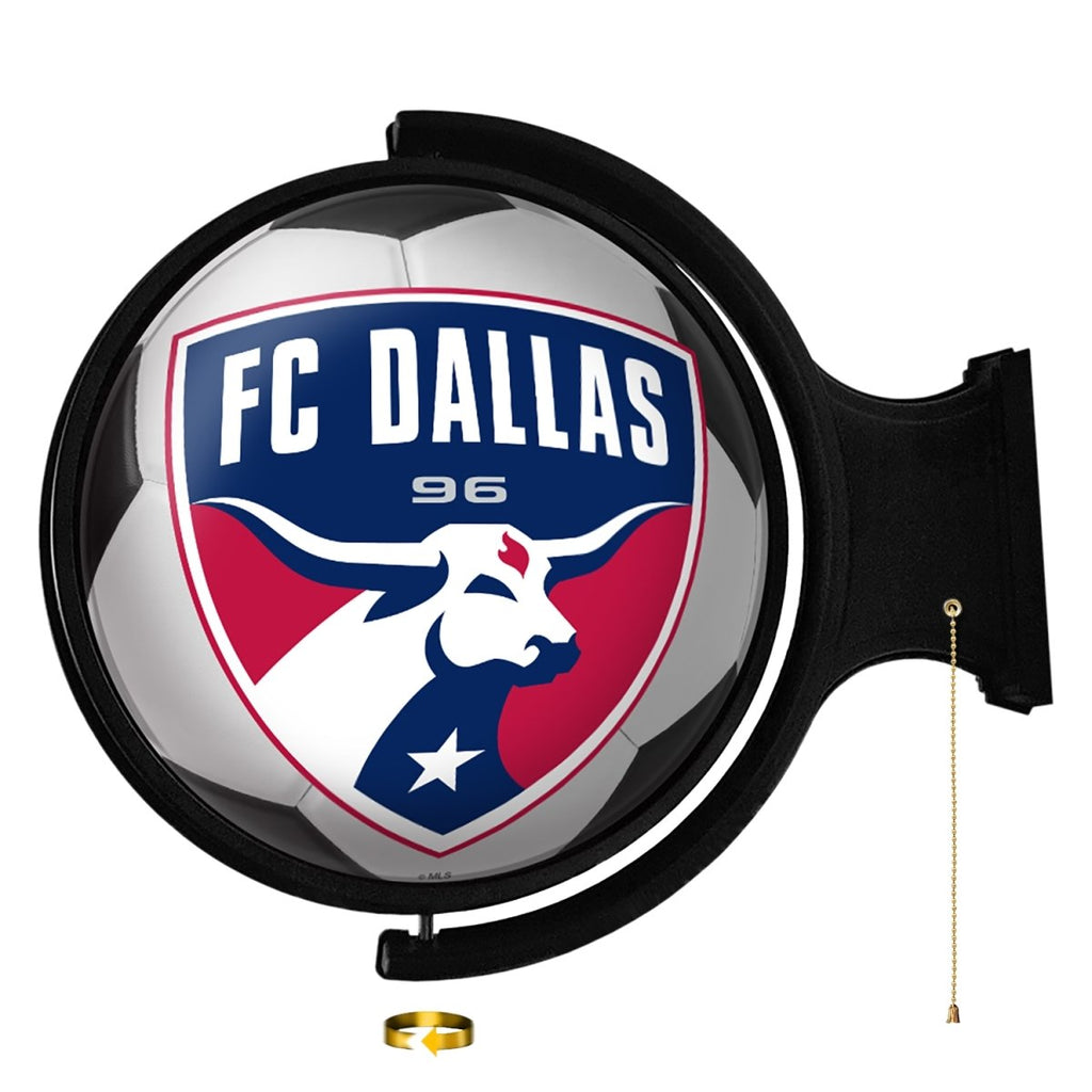 FC Dallas: Soccer Ball - Original Round Rotating Lighted Wall Sign - The Fan-Brand