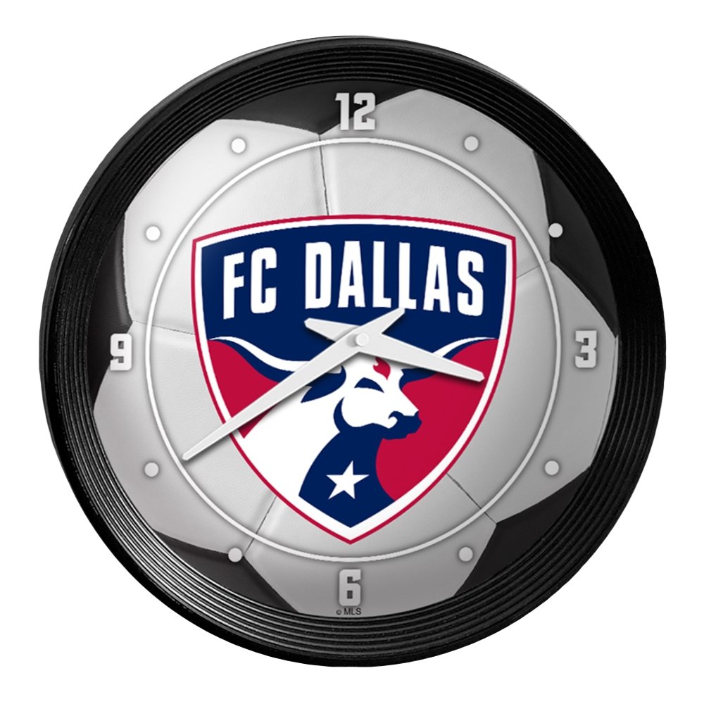 FC Dallas: Soccer Ball - Ribbed Frame Wall Clock - The Fan-Brand