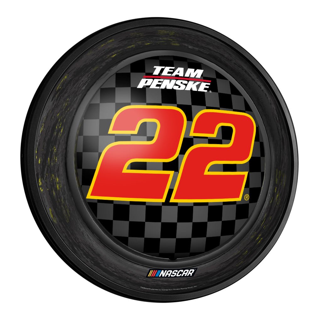 Joey Logano: Tire Framed - Round Slimline Lighted Wall Sign - The Fan-Brand