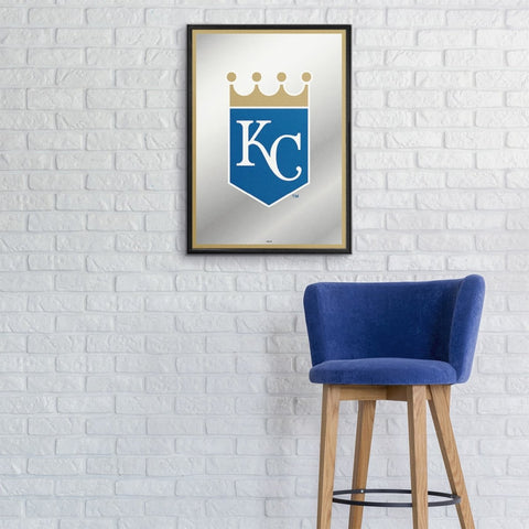 Kansas City Royals: Vertical Framed Mirrored Wall Sign - The Fan-Brand