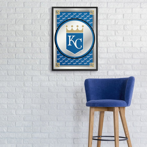 Kansas City Royals: Vertical Team Spirit - Framed Mirrored Wall Sign - The Fan-Brand
