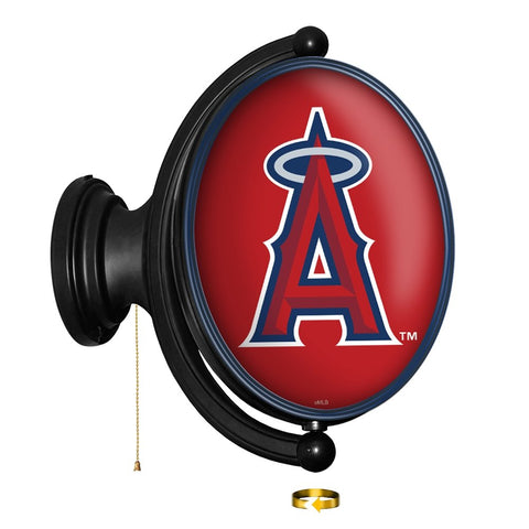 Los Angeles Angels: Original Oval Rotating Lighted Wall Sign - The Fan-Brand