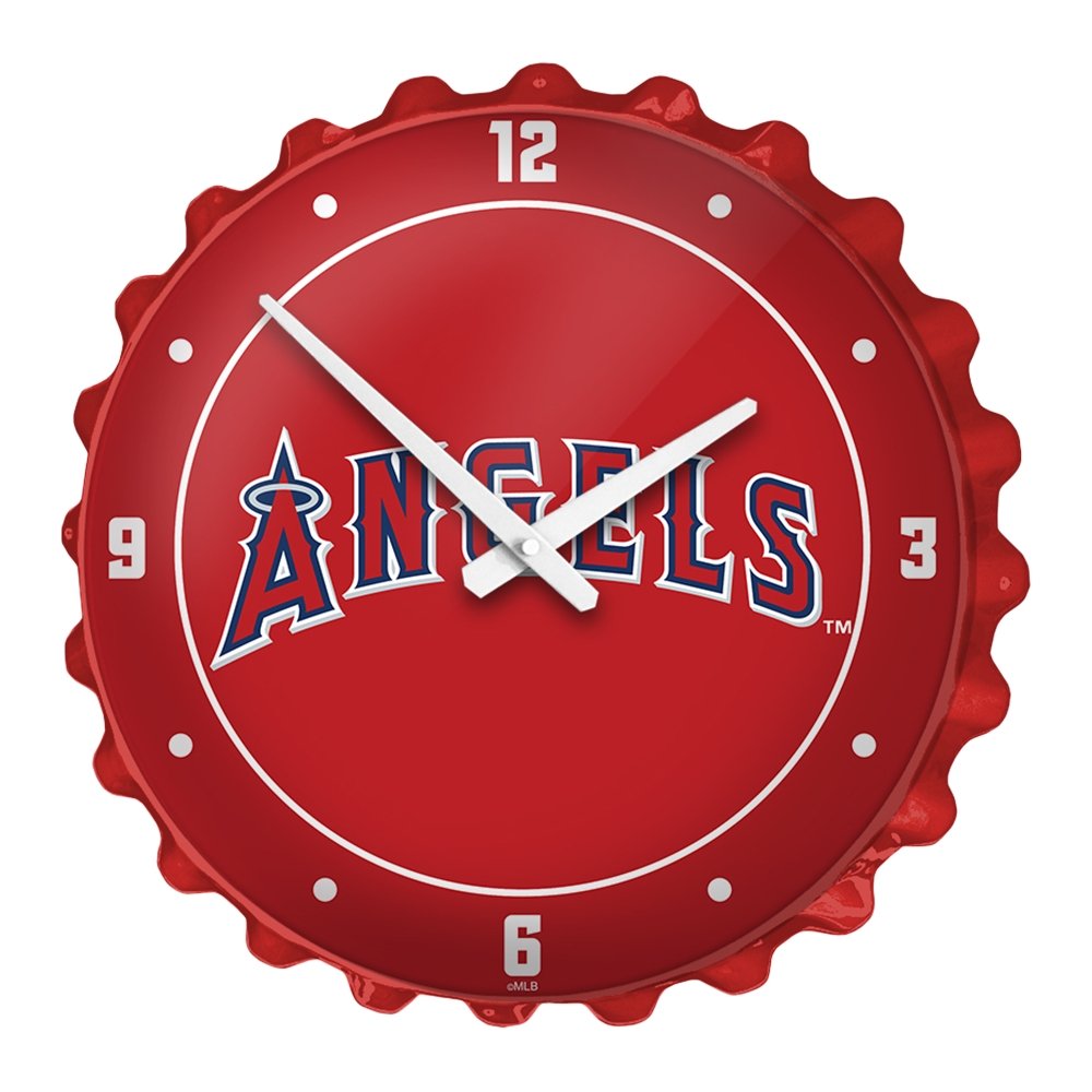 Los Angeles Angels: Wordmark - Bottle Cap Wall Clock - The Fan-Brand