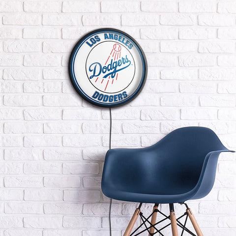 Los Angeles Dodgers: Round Slimline Lighted Wall Sign - The Fan-Brand