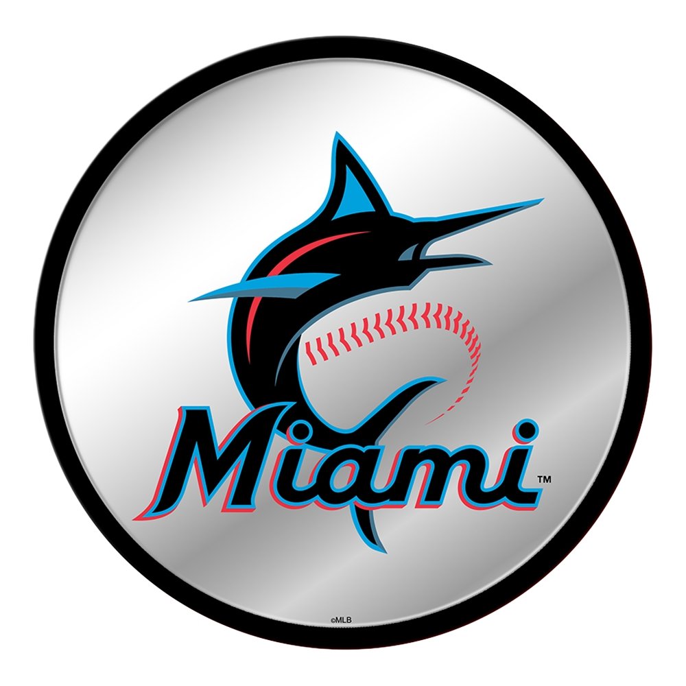 Miami Marlins: Logo - Faux Barrel Top Mirrored Wall Sign - The