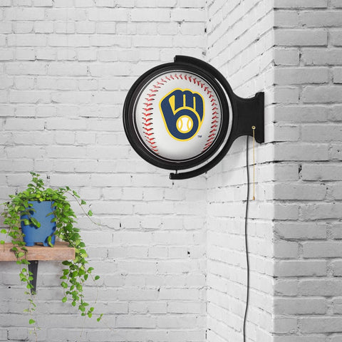 Milwaukee Brewers: Baseball - Original Round Rotating Lighted Wall Sign - The Fan-Brand