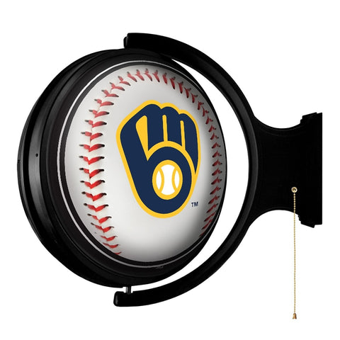 Milwaukee Brewers: Baseball - Original Round Rotating Lighted Wall Sign - The Fan-Brand