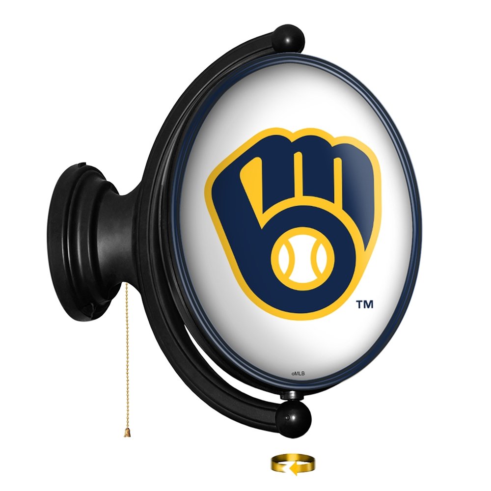 Milwaukee Brewers: Original Oval Rotating Lighted Wall Sign - The Fan-Brand