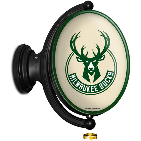 Milwaukee Bucks: Original Oval Rotating Lighted Wall Sign - The Fan-Brand