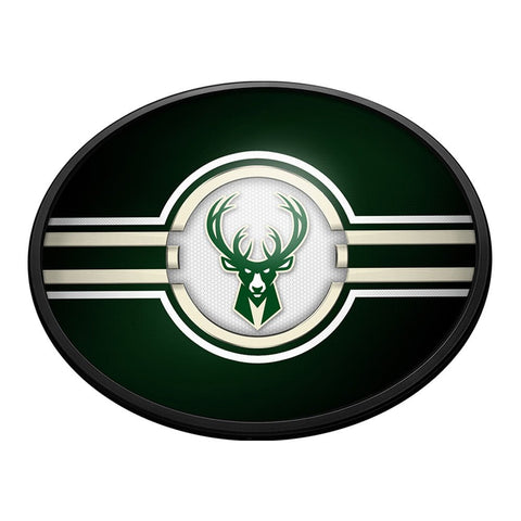 Milwaukee Bucks: Oval Slimline Lighted Wall Sign - The Fan-Brand