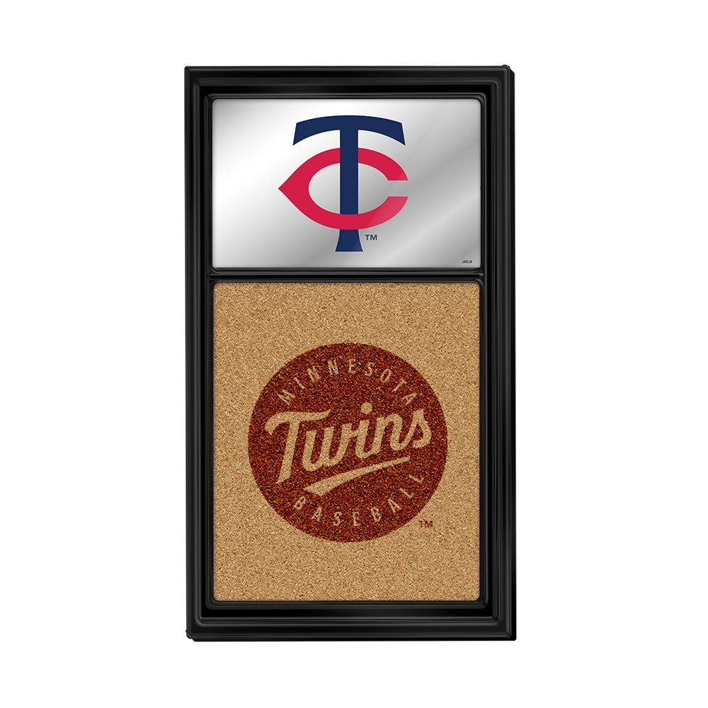 Minnesota Twins: Dual Logo - Mirrored Cork Note Board - The Fan-Brand