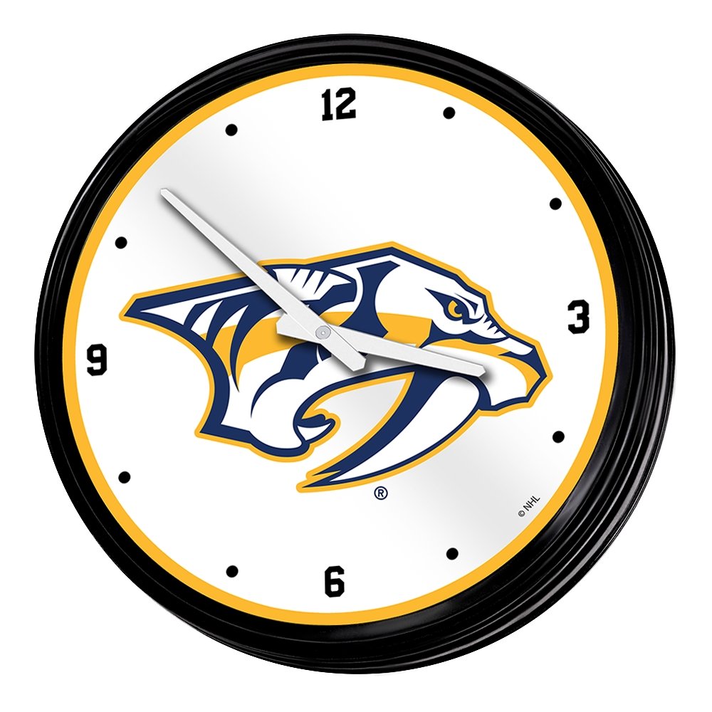 Nashville Predators Retro Lighted Wall Clock