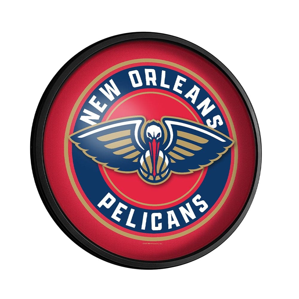 New Orleans Pelicans Round Slimline Lighted Wall Sign The FanBrand