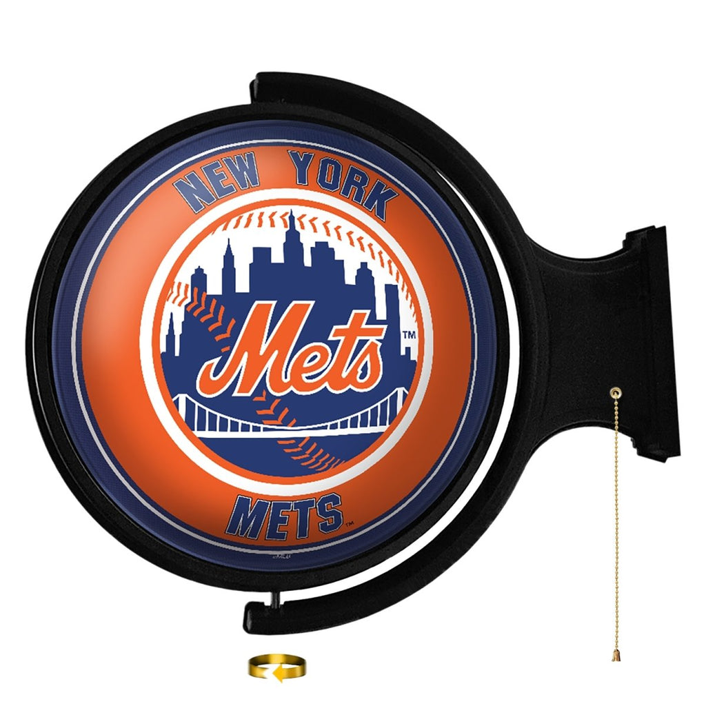 New York Mets: Original Round Rotating Lighted Wall Sign - The Fan-Brand