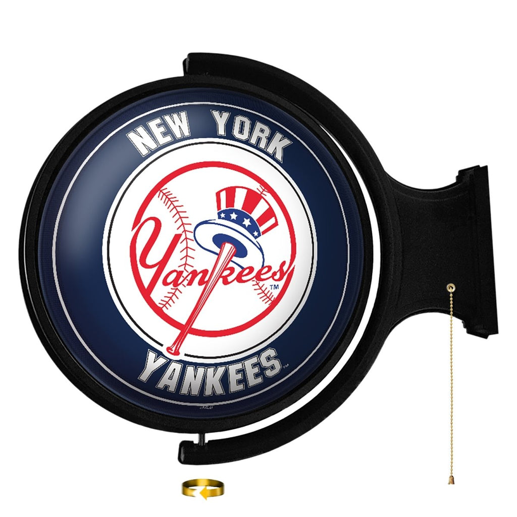 New York Yankees: Original Round Rotating Lighted Wall Sign - The Fan-Brand